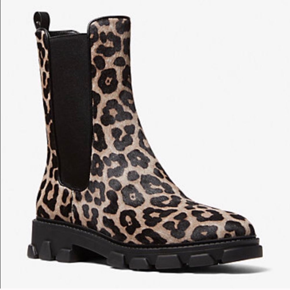 Michael Kors Cheetah Print Calf-Hair Ankle Boots - Picture 2 of 5